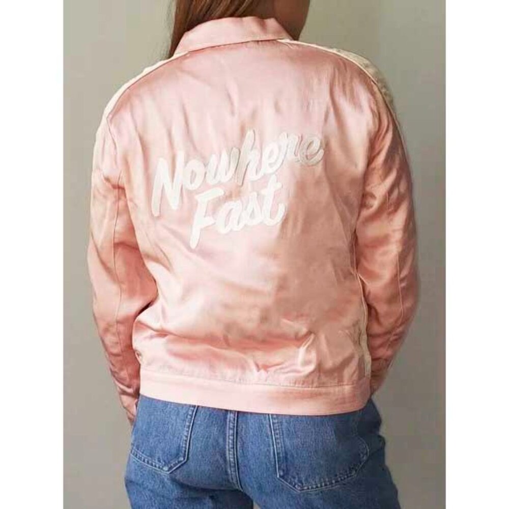 Capulet ANTHROPOLOGIE Womens Pink Retro 1950s Meliora Bomber Jacket L